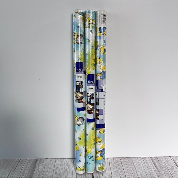 3 X Vtg Childrens' Kids' Vinyl Drawer Shelf Liners Retro Animals 18" x 40" each - Picture 9 of 11